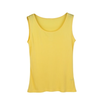 Real Silk Solid Basic Vest O-Neck Tank Top