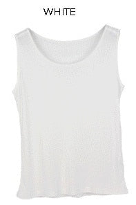 Real Silk Solid Basic Vest O-Neck Tank Top