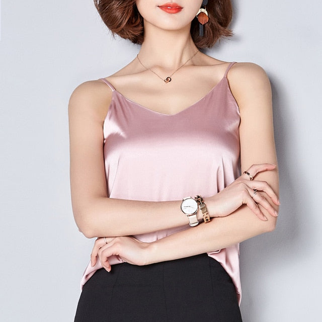 Women Camisole Silk Halter Tank Top