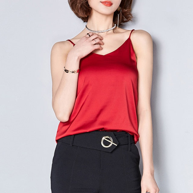 Women Camisole Silk Halter Tank Top