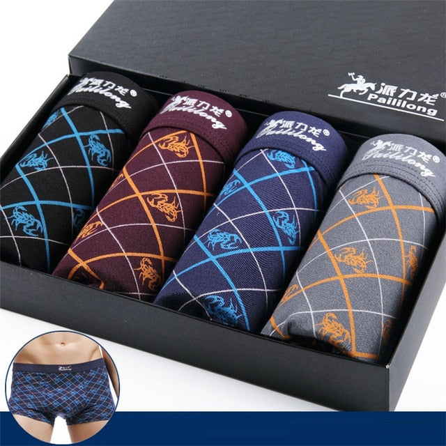 4 pieces/lot Men Boxer soft underwear Short Pants