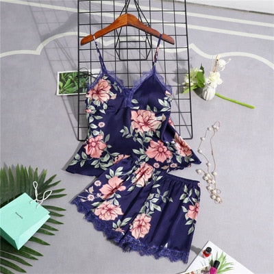Women's Silk Floral Sexy Lace Sleepwear