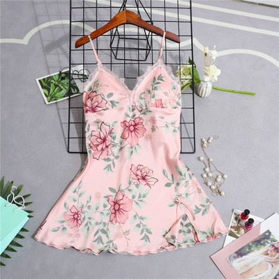 Women's Silk Floral Sexy Lace Sleepwear